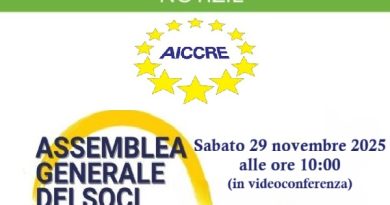 A. I. C. C. R. E. :  ASSEMBLEA GENERALE DEI SOCI