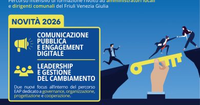 EAP FVG 2026 – AL VIA AD OTTOBRE IL CORSO INTENSIVO DI FORMAZIONE EUROPEA PER AMMINISTRATORI LOCALI FVG