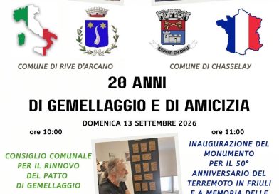 Ventennale di Gemellaggio tra il Comune di Rive d’Arcano e il Comune francese di Chasselay Ventennale di Gemellaggio tra il Comune di Rive d’Arcano e il Comune francese di Chasselay